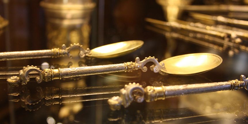Foto: Staatliche Schlösser und Gärten Baden-Württemberg, Janna Almeida Detailaufnahme des Schausilbers in Kloster und Schloss Bebenhausen