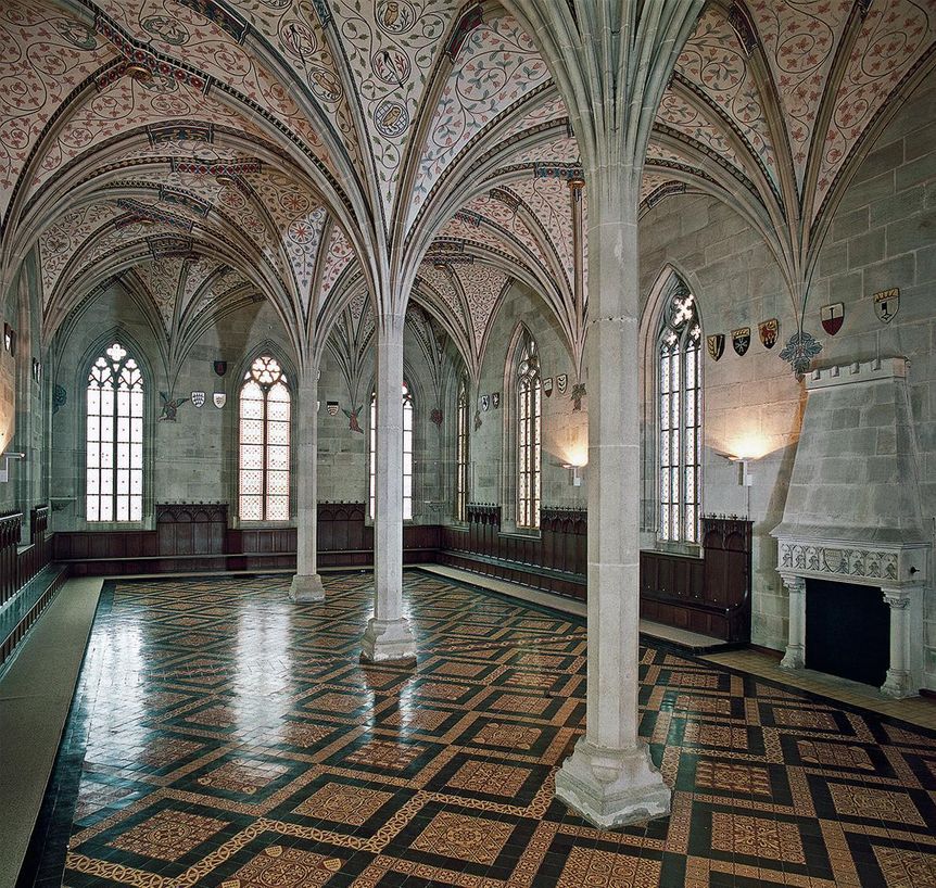 Image: Staatliche Schlösser und Gärten Baden-Württemberg, Arnim Weischer View into the summer refectory at Bebenhausen Monastery